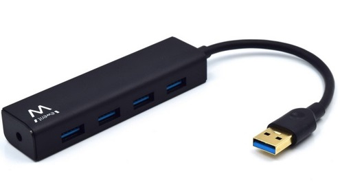 Hub USB Ewent EW1136 4 Portas USB 3.1 Gen1 (USB 3.0) Preto 1